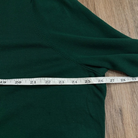 Lands End Christmas Sweater Women’s 2XL Green Cotton Festive Wreath Holiday Xmas - Picture 7 of 9